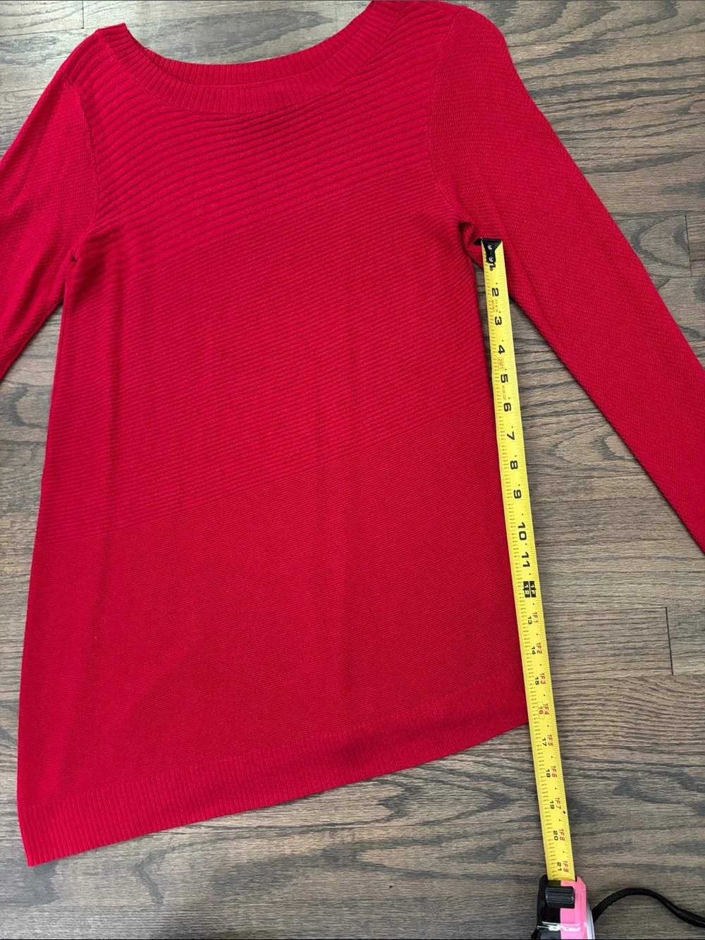 Apt. 9 Red Long Sleeve Ribbed Knit Top